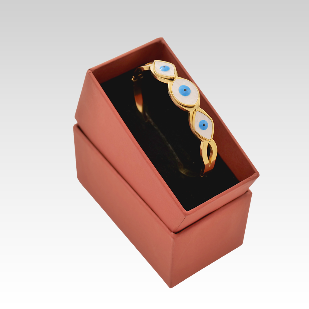 Gilded Triple Evil Eye Bangle