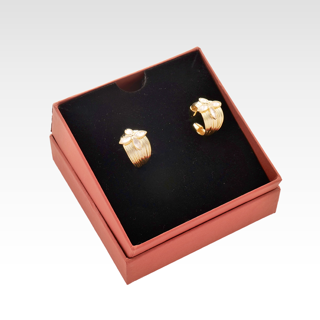 Gilded Crystal Petal Wire Rings