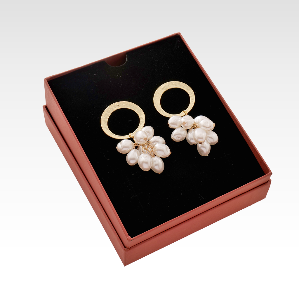 Lustrous Hammered Gold & Baroque Pearl Drop Earrings