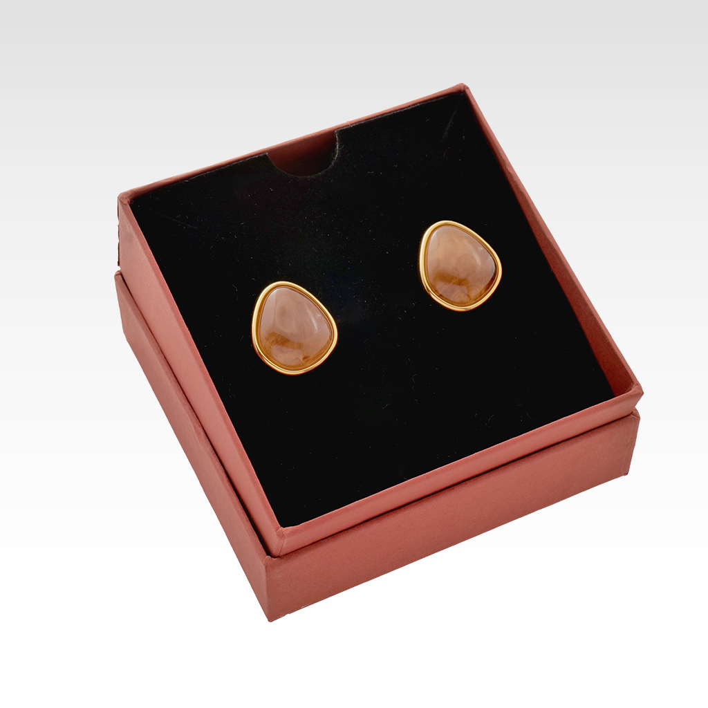 Gilded Mocha Pear Studs