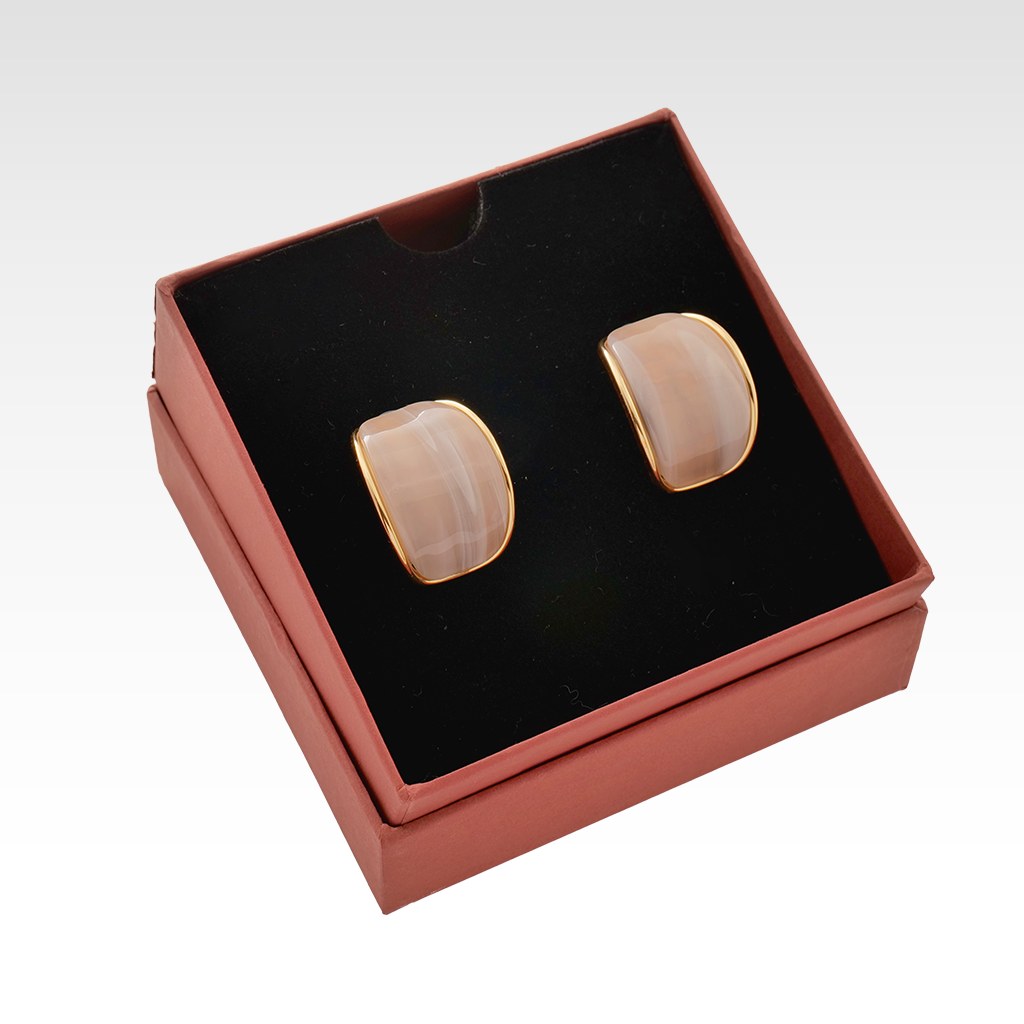 Smoky Mist Marbleized C-Hoop Earrings