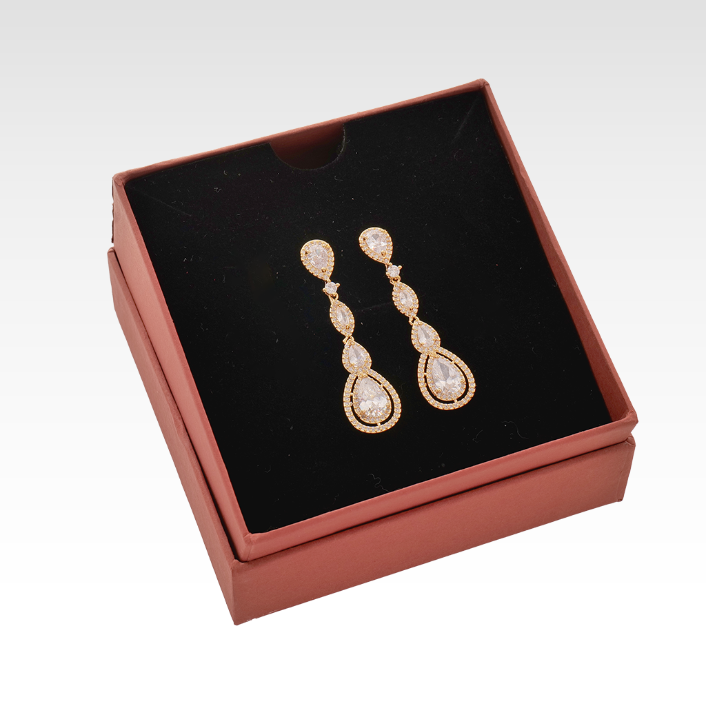 Royal Cascade Teardrop Diamond Earrings