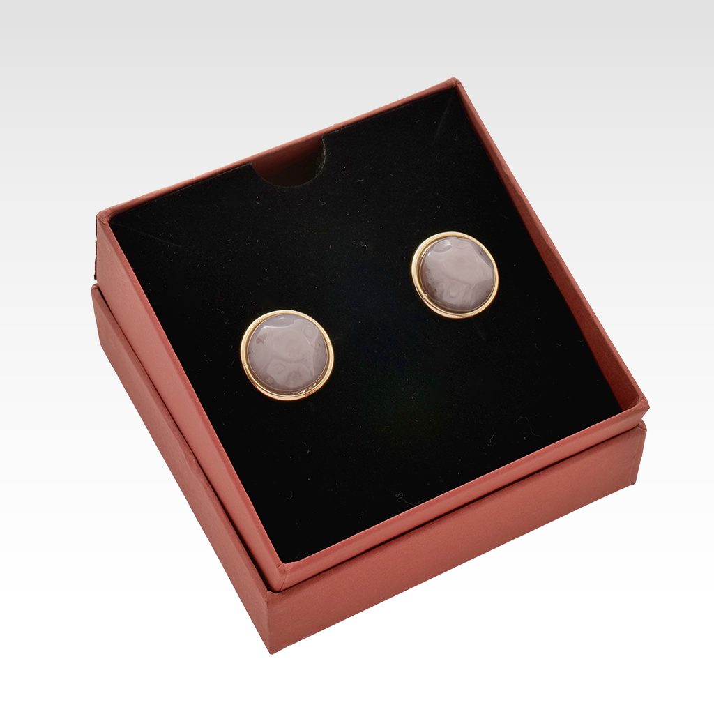 Gilded Slate Marble Studs