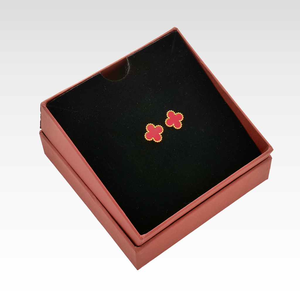 Gilded Crimson Clover Studs