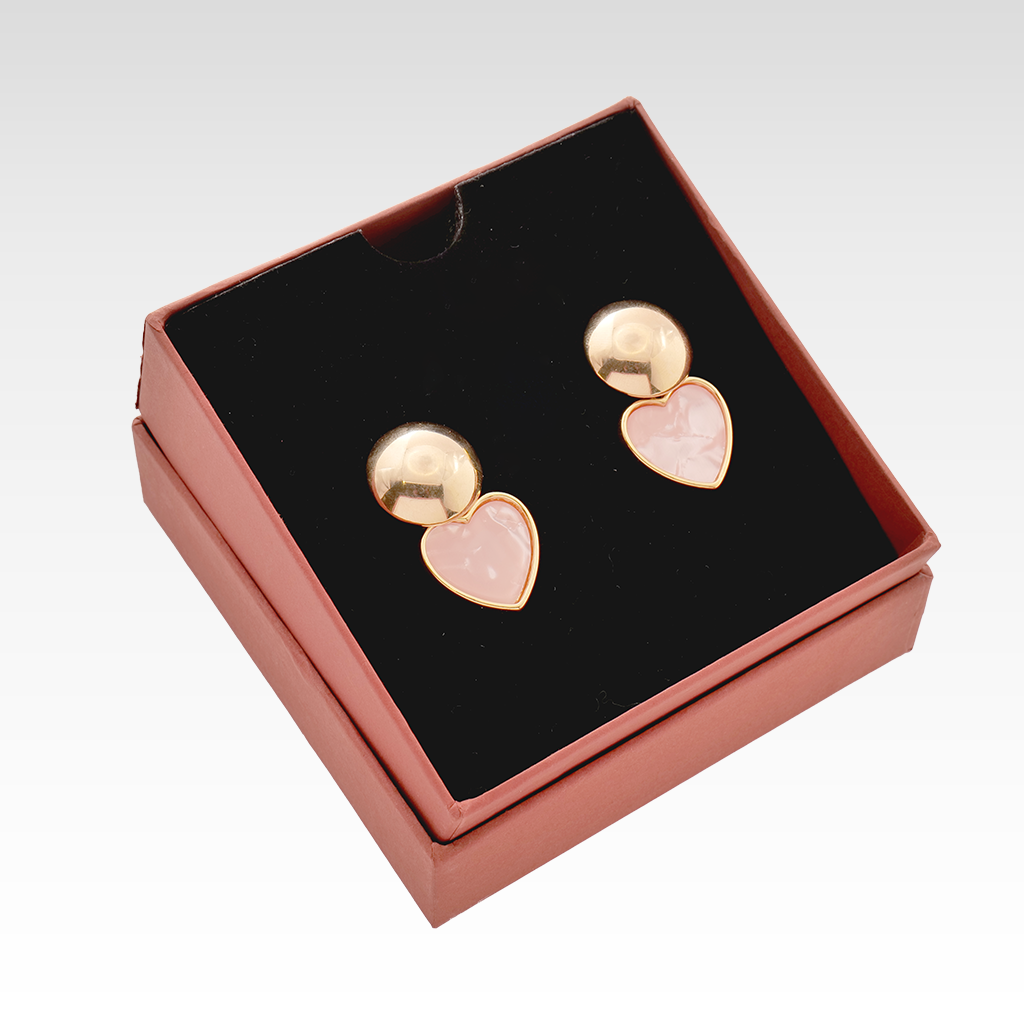 Gilded Rose Heart Drop Earrings