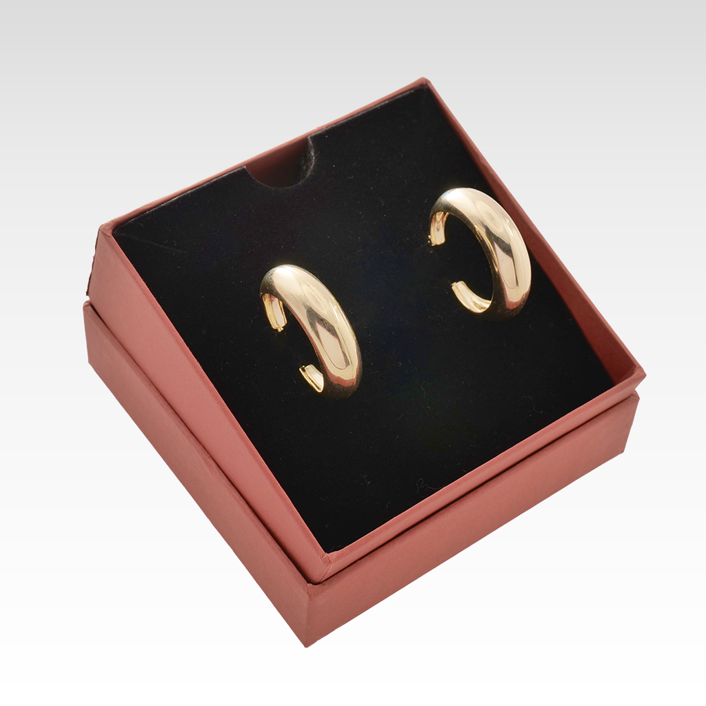 Polished Golden Crescent Hoops