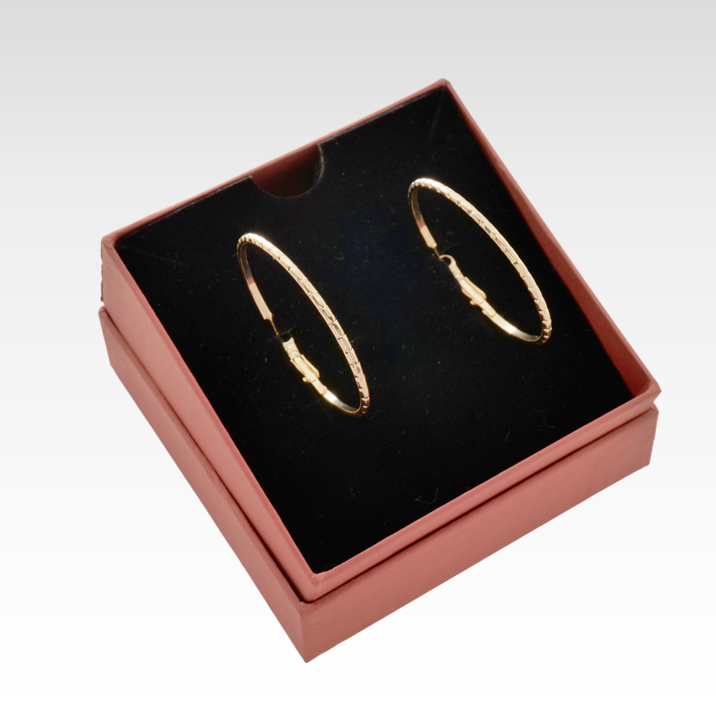 Gilded Hammered-Edge Oversized Hoops