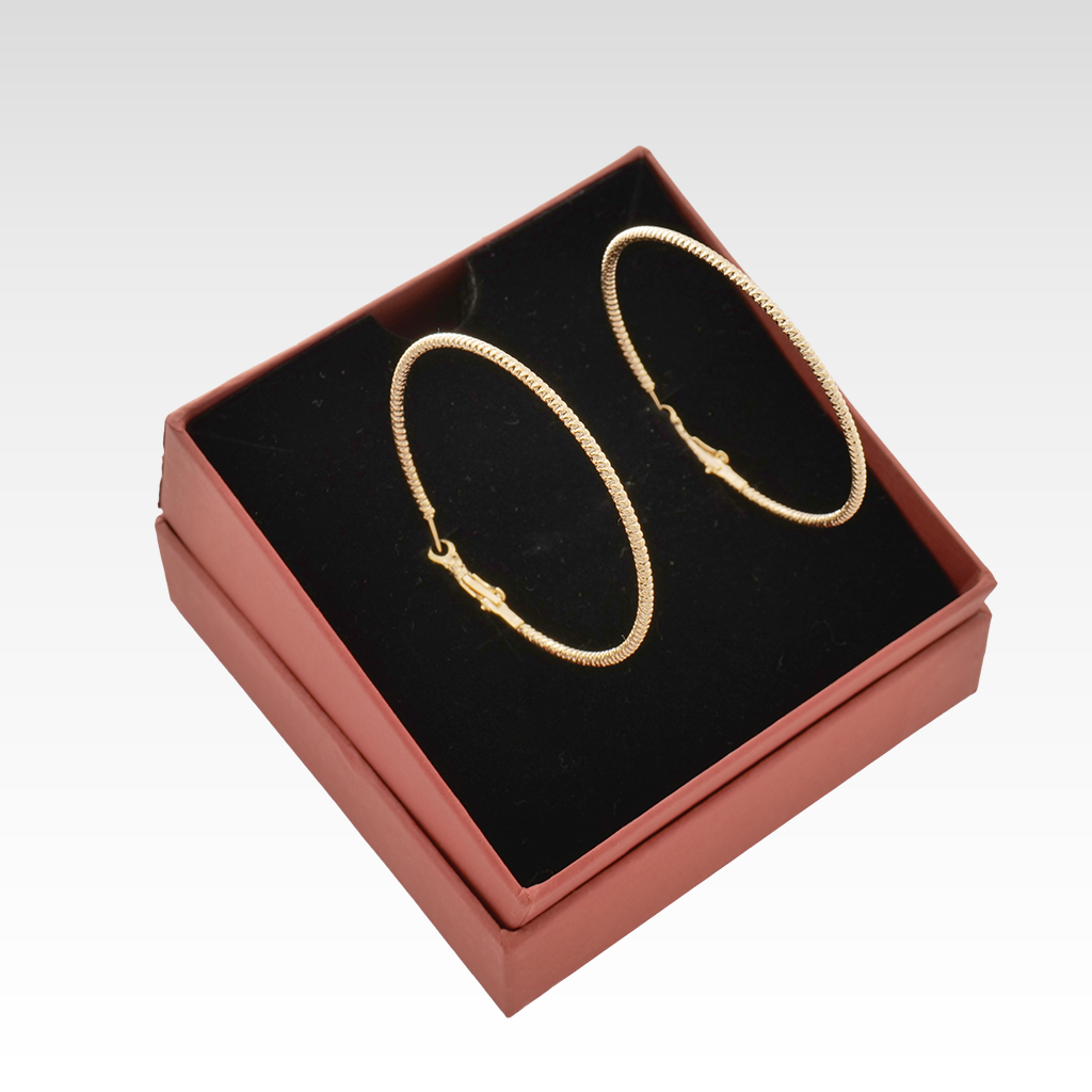 Gilded Diamond-Cut Oversized Hoops