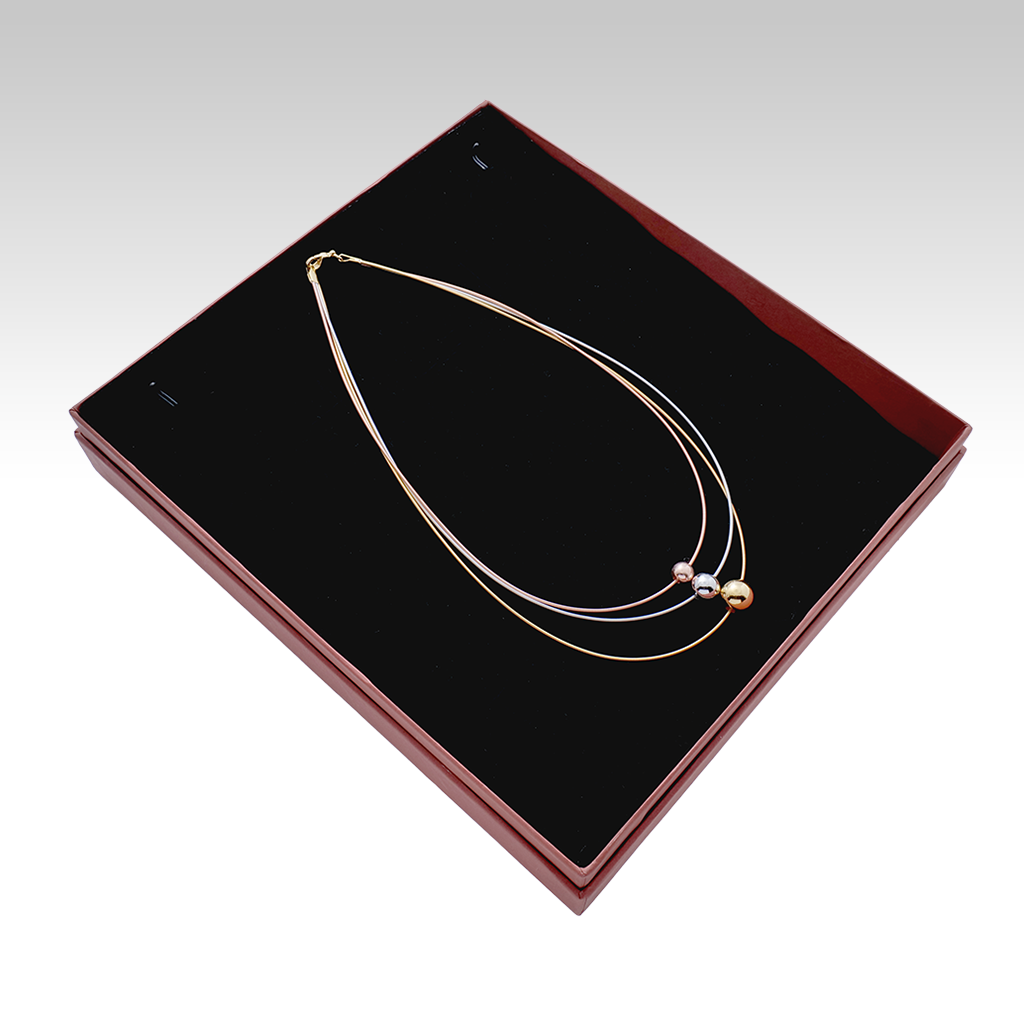 Tri-Tone Layered Minimalist Bead Necklace