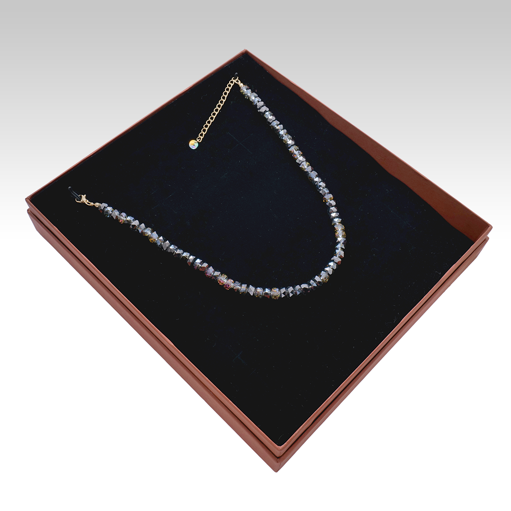 Metallic Smoke Iridescent Crystal Strand
