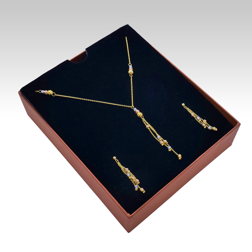 Gilded Tricolor Waterfall Jewelry Set