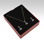 Gilded Black Fan Jewelry Set