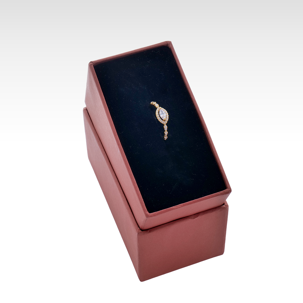 Marquise Halo Celestial Golden Ring