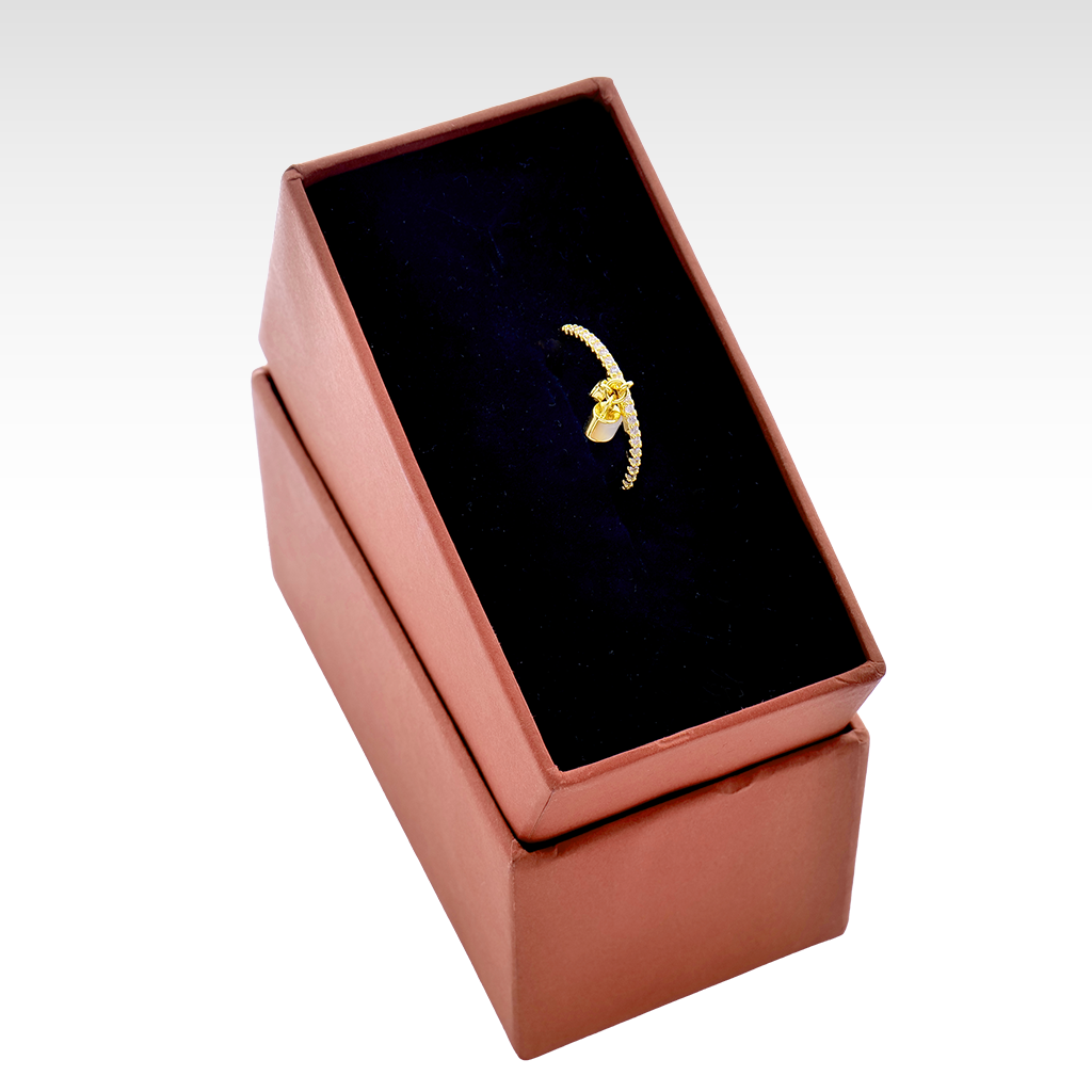 Gilded Lock & Key Charm Ring