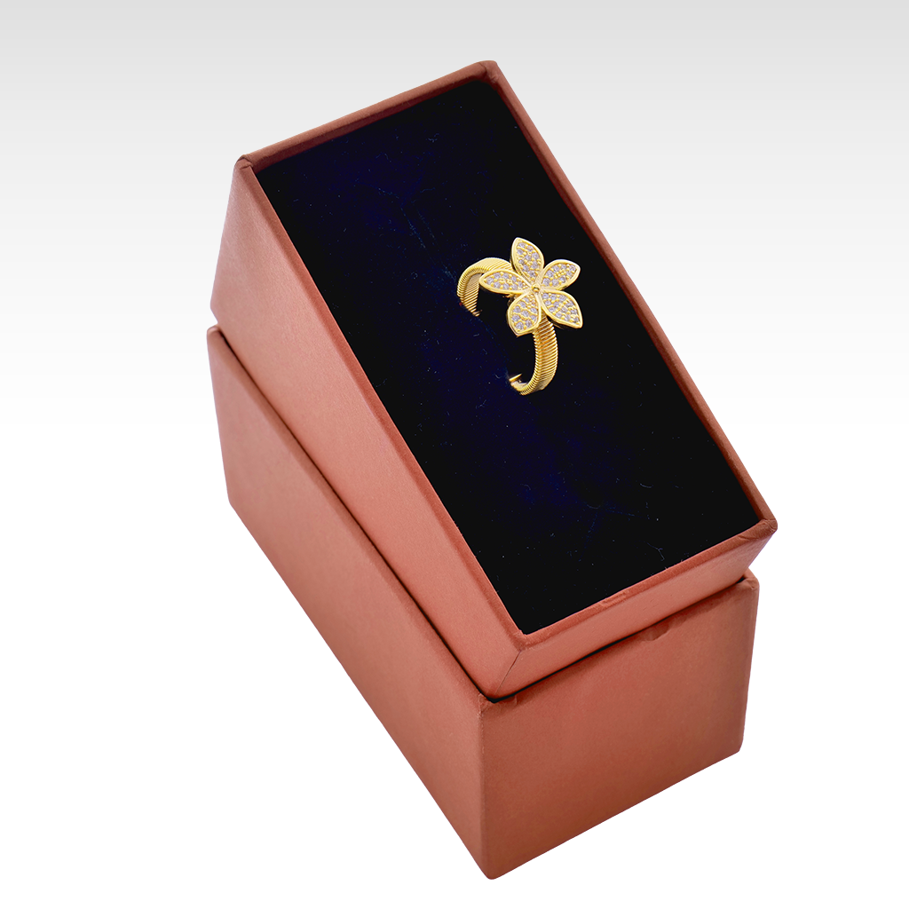 Golden Blossom Adjustable Diamond Ring