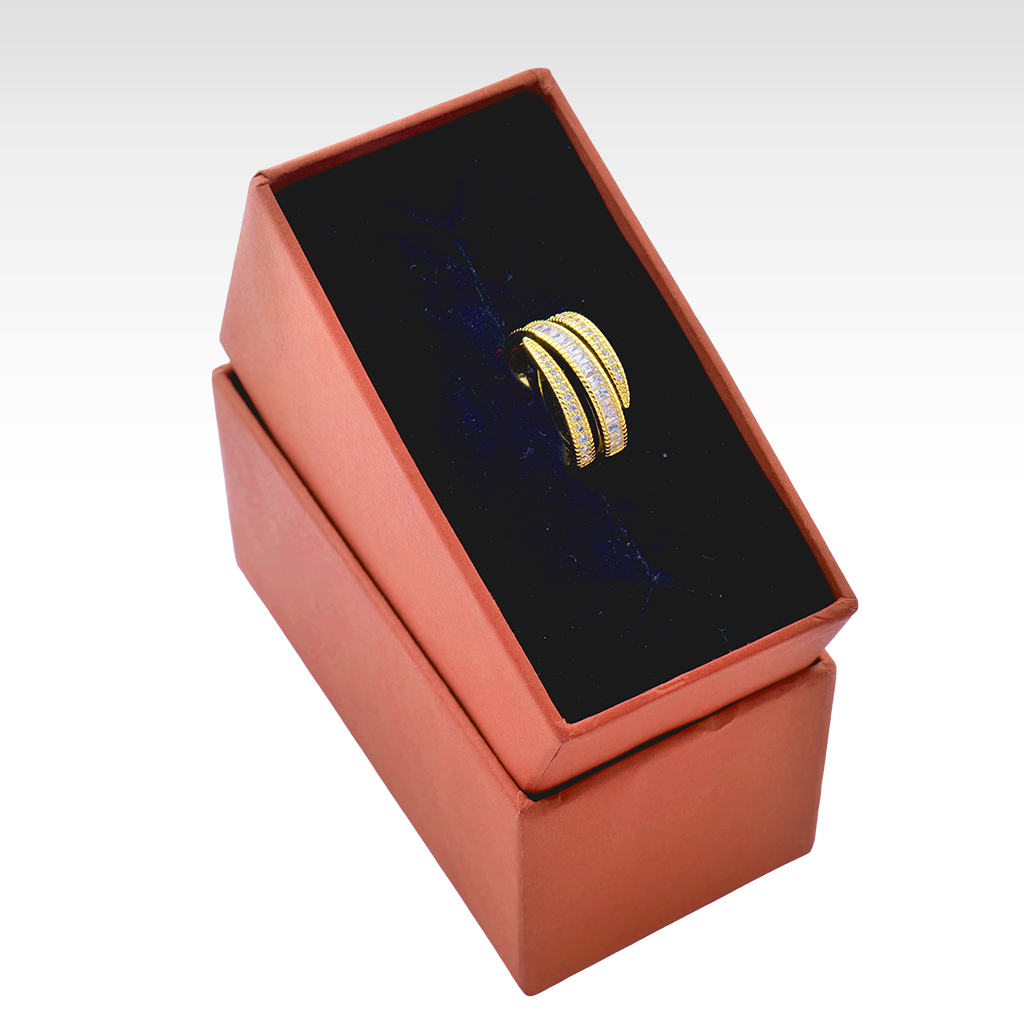 Royal Layered Diamond Gold Ring