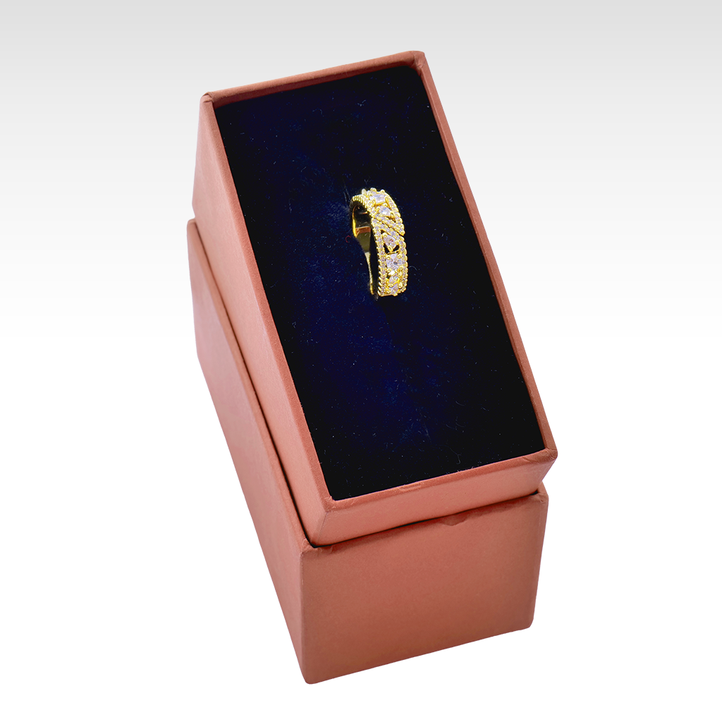 Gilded Geometric Multi-Stone Band