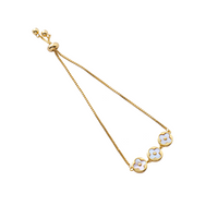 The Trinity Clover Shell Slider Bracelet