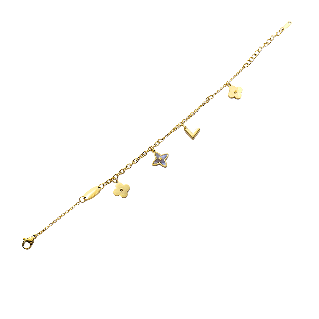 The Bloom & Love Golden Charm Bracelet