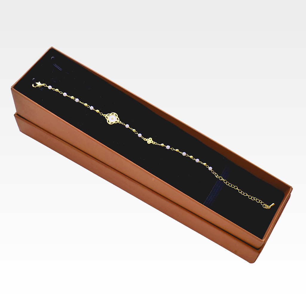 The Lavender Pearl Clover Station Bracelet