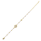 Lavender Pearl-Style Clover Station Bracelet