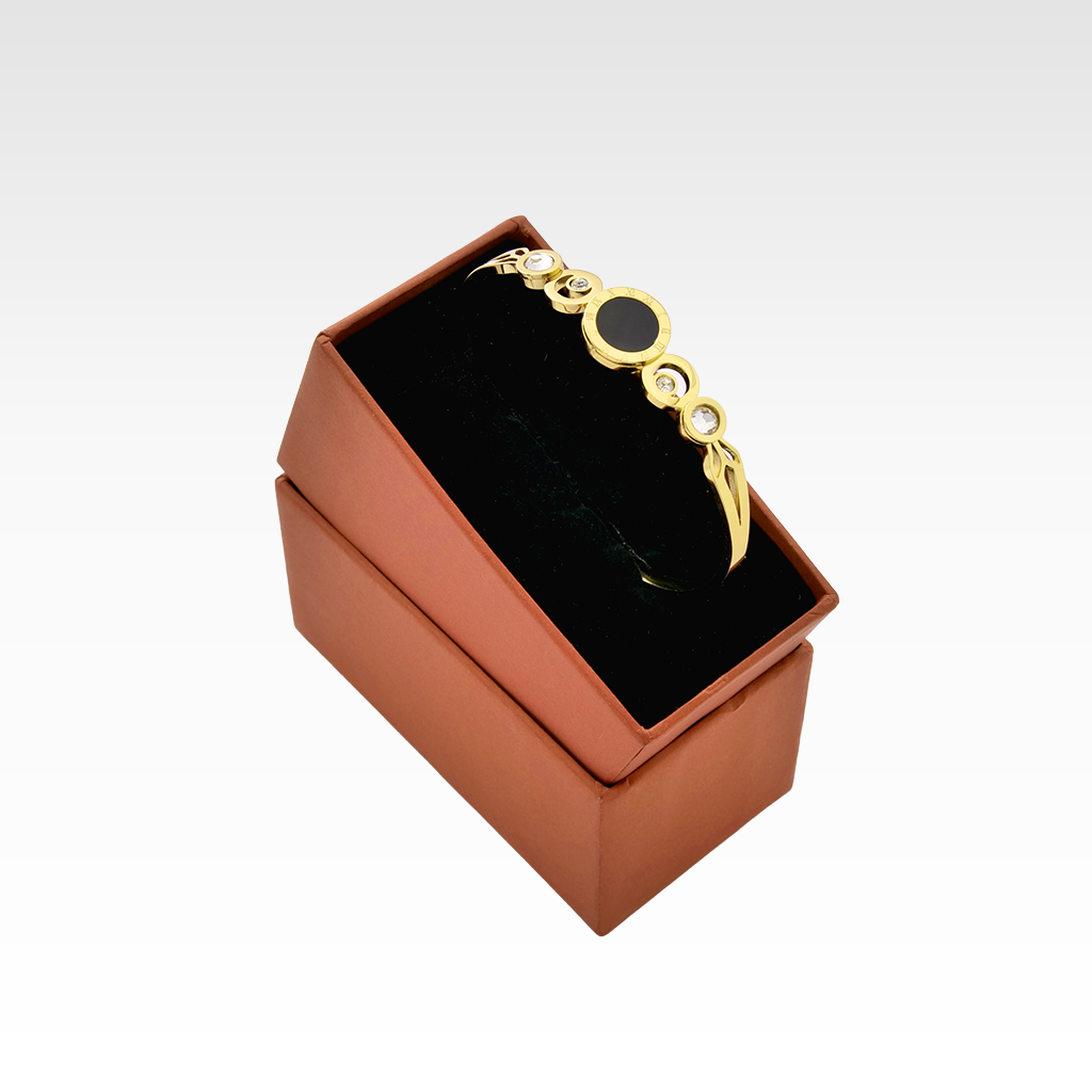 The Celestial Onyx Diamond Orbit Bangle