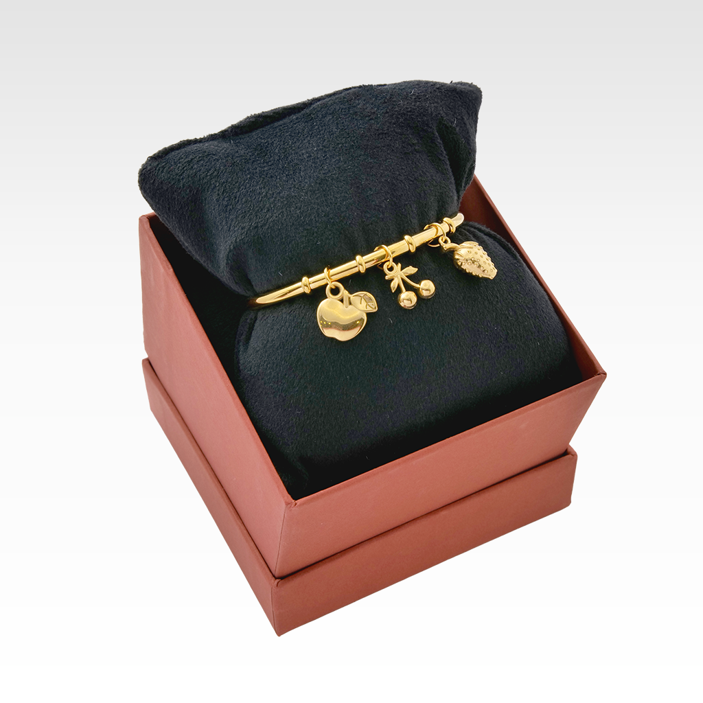 Gilded Harvest Fruit Charm Bangle