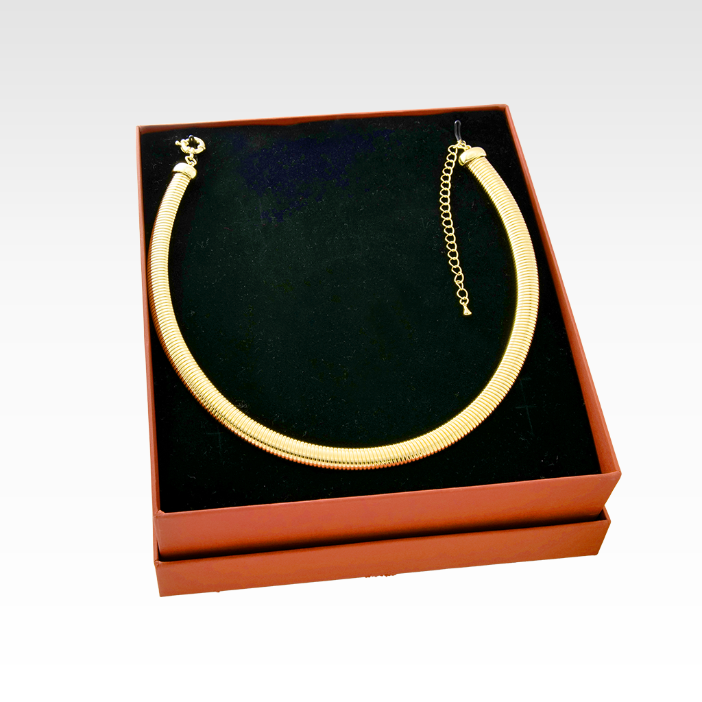 Gilded Omega Flat Ribbon Necklace