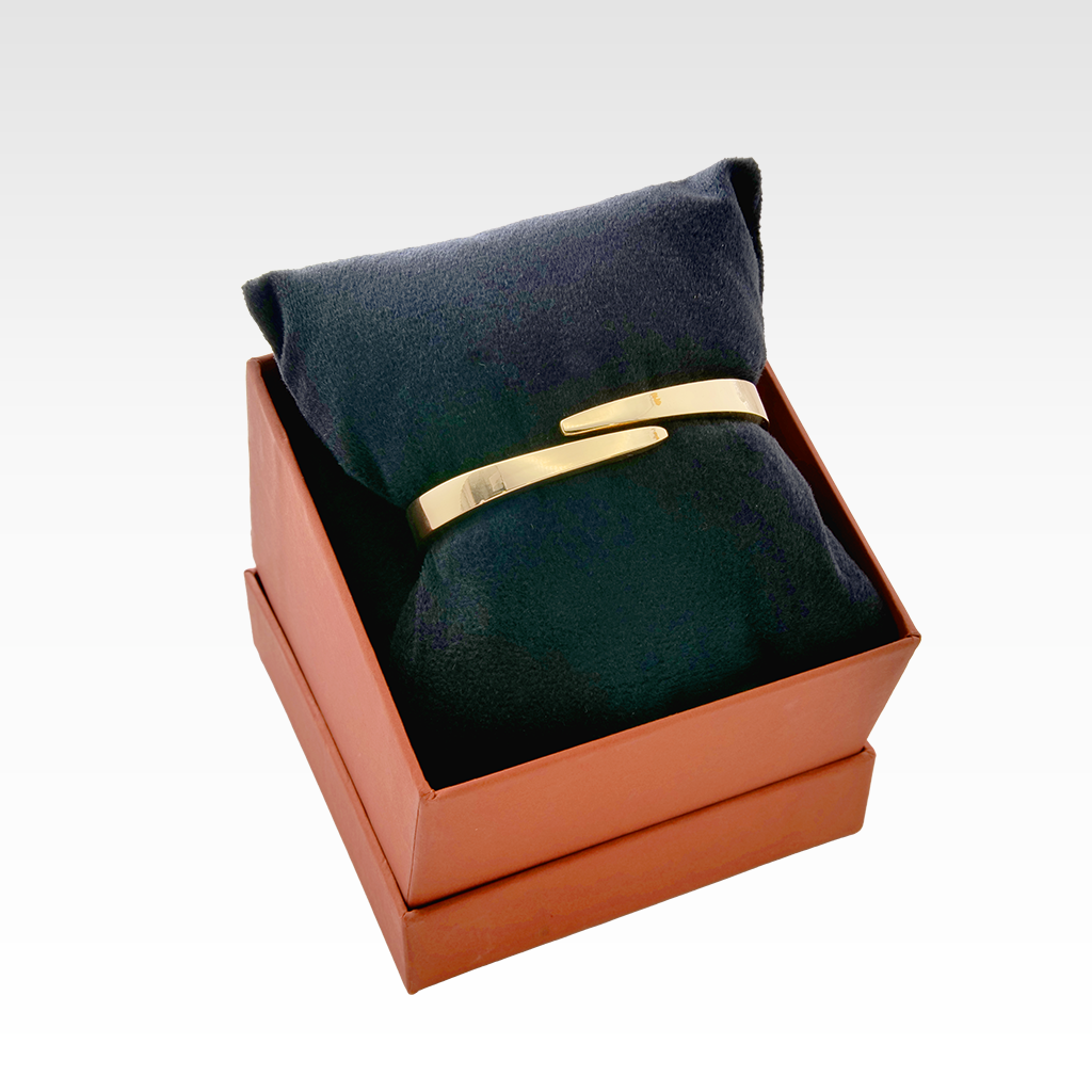 The Infinite Fold Polished Gold Bypass Bangle