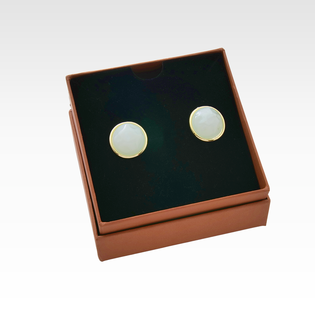 Gilded Sage Marble Studs