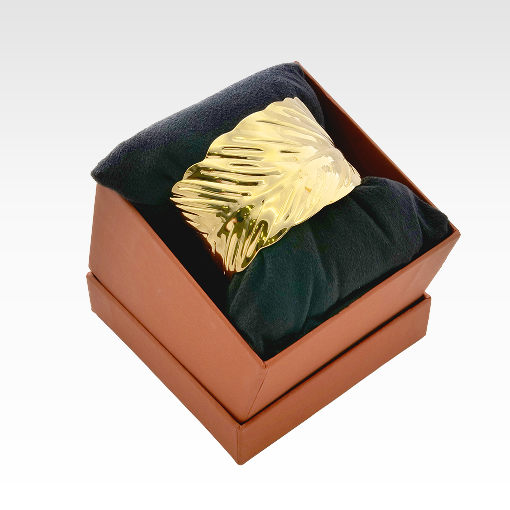 Sculptural Gilded Leaf Cuff