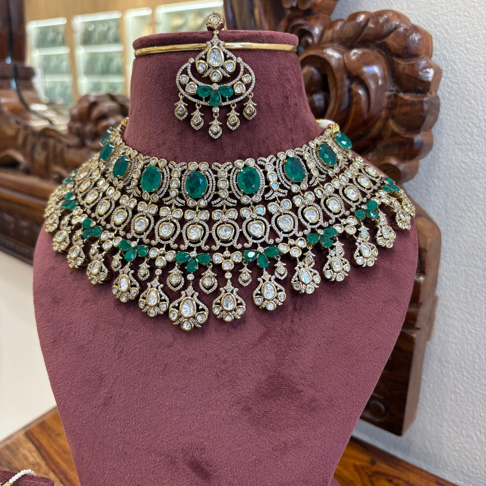 Rajwada Kundan-Inspired Bridal Jewellery Set real view 4
