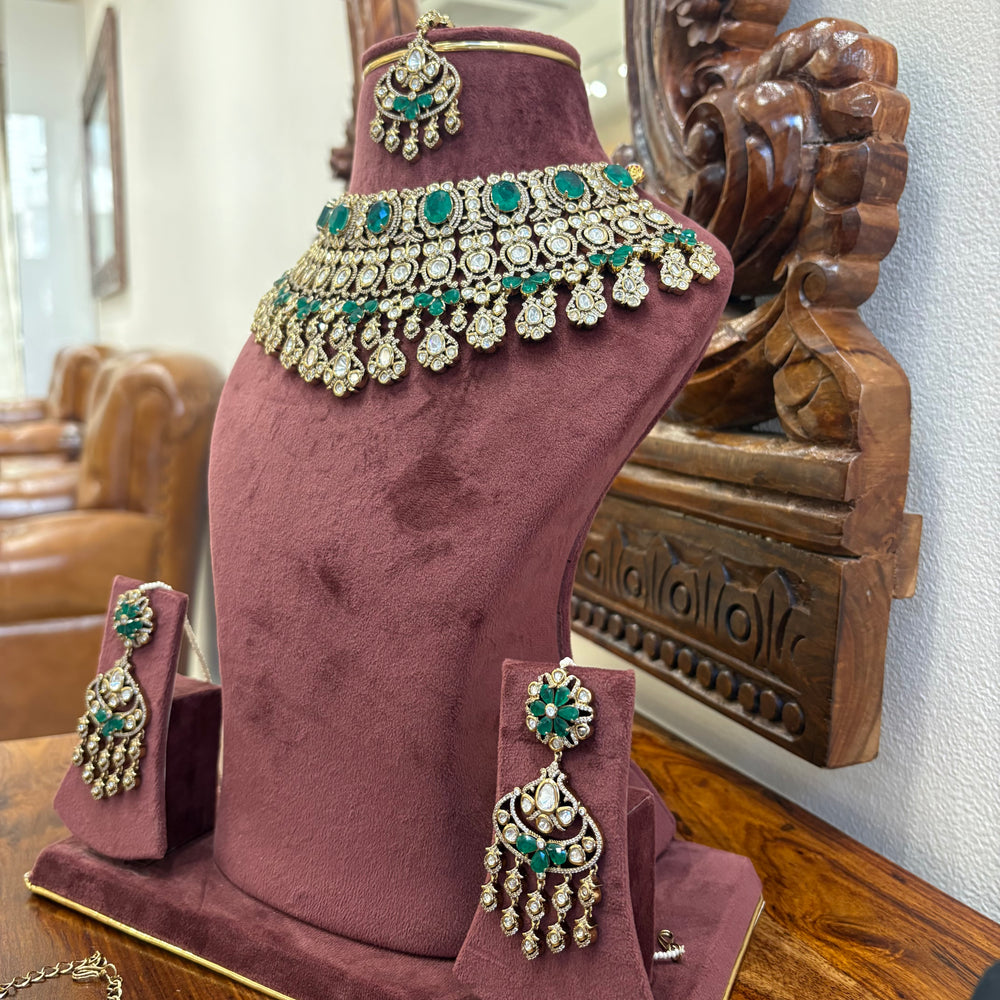 Rajwada Kundan-Inspired Bridal Jewellery Set real view 5