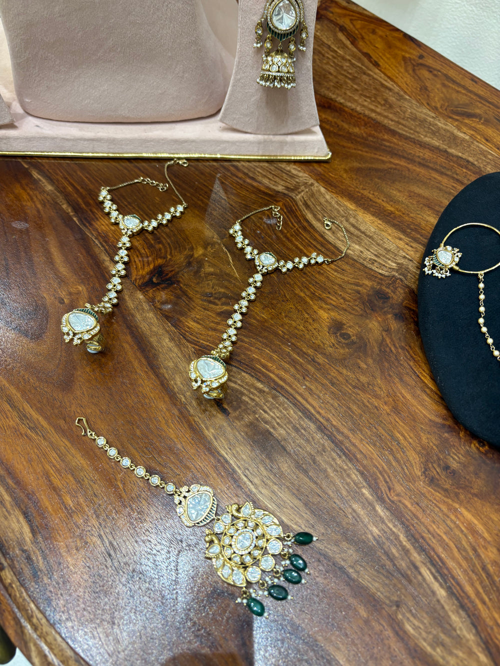 Meher Kundan-Inspired Bridal Jewellery Set real view 5