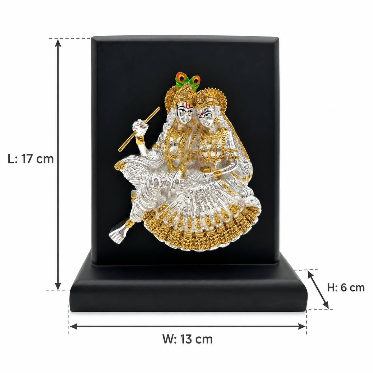 Radha Krishna Silver-Finish Art Display