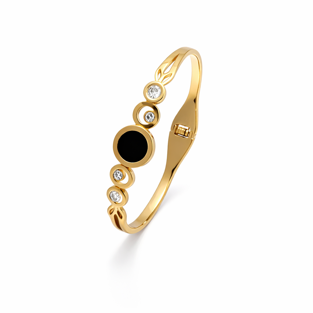 The Celestial Onyx Diamond Orbit Bangle