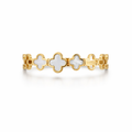 The Clover Cascade Mother of Pearl Gold Bangle