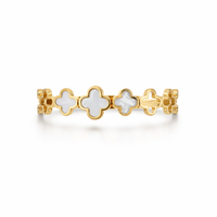 The Clover Cascade Mother of Pearl Gold Bangle