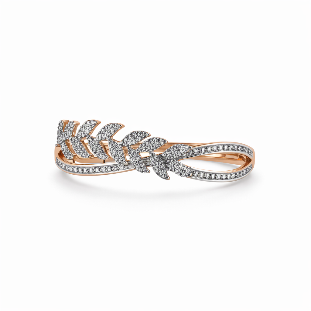 The Laurel Crown Diamond Bypass Bangle