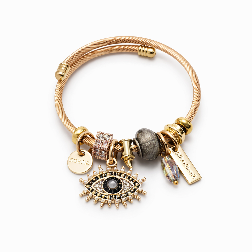 The Mystic Solar Evil Eye Charm Bangle