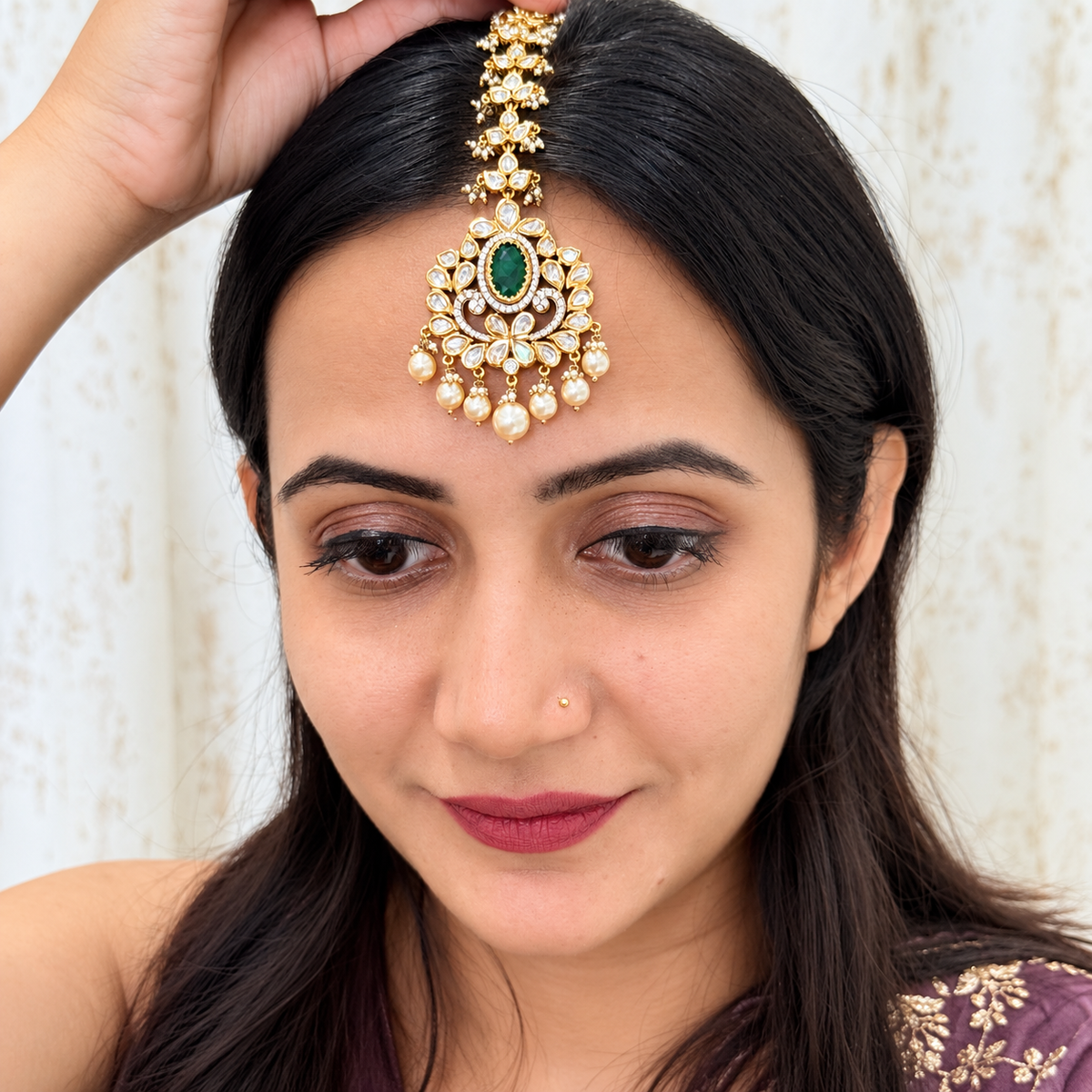 Victorian-Style Kundan-Inspired Maang Tikka