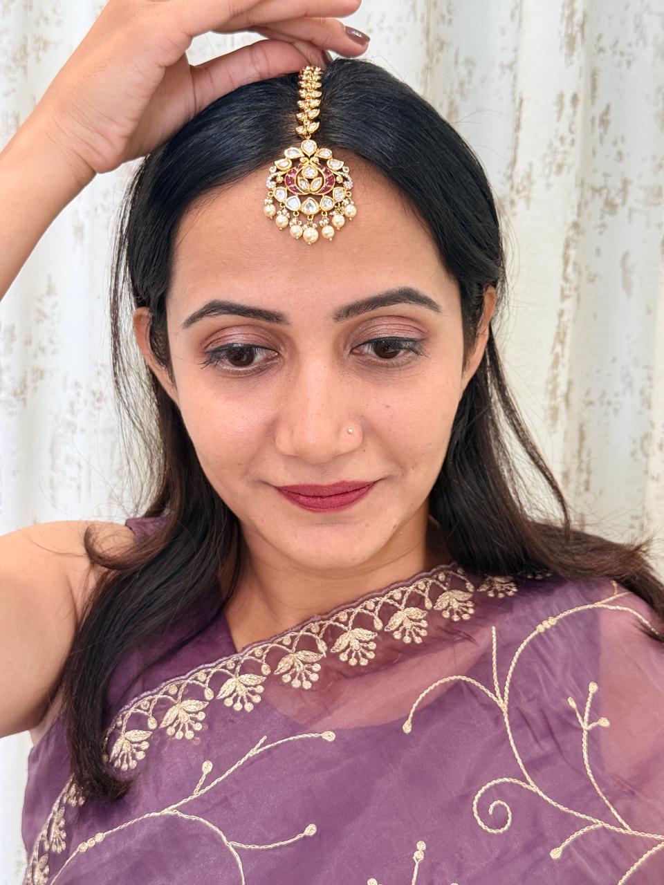 Aanya Victorian-Style Kundan-Inspired Maang Tikka