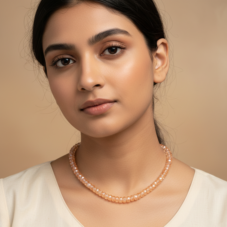 Champagne Sparkle Faceted Crystal Strand