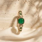 Emerald Green & White Stone Royal Statement Bracelet