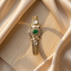 Emerald Statement Bracelet with Polki & CZ