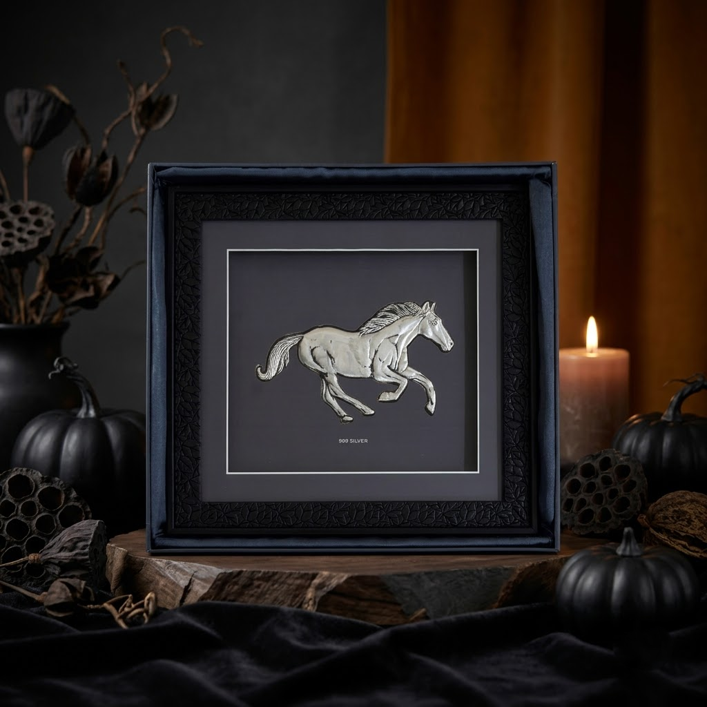 Running Horse 999 Silver Foil Frame