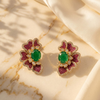 Kundan-Inspired Floral Stud Earrings