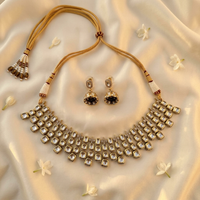 Royal Kundan-Inspired White Stone Necklace & Earrings Set