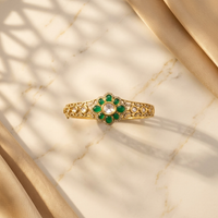 Elegant Green Kundan-Inspired Floral Bangle