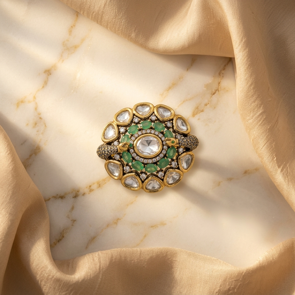 Floral Stone Ethnic Ring